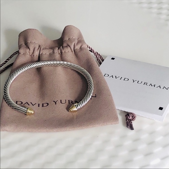 David Yurman Jewelry - David Yurman Cable Bracelet with 14k Gold Domes